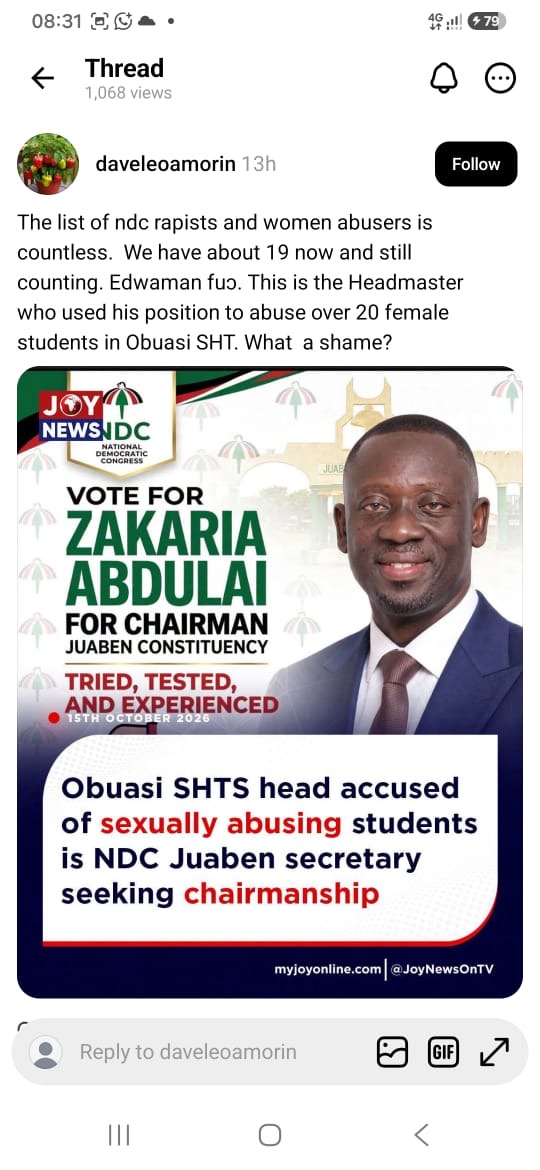 OBUASI SHS HEAD ACCUSED OF SEXUALLY ABUSING STUDENTS