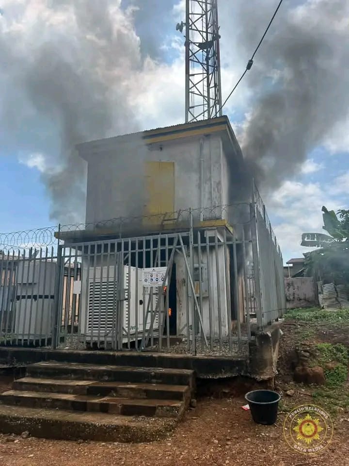 FIRE DESTROYS MTN MAST POWER PLANT AT AKYEM BEGORO
